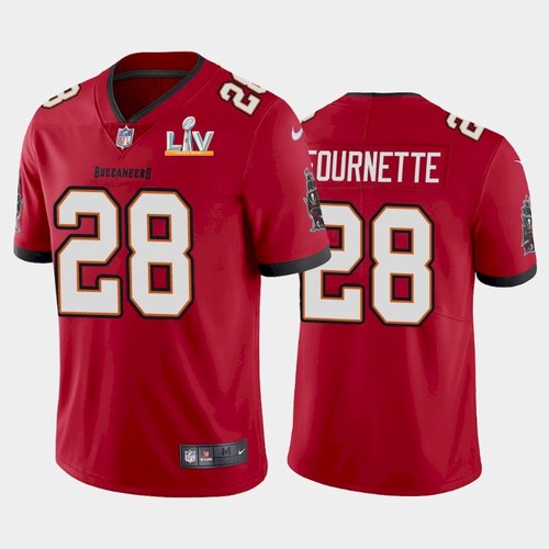 Men's Tampa Bay Buccaneers #28 Leonard Fournette Red NFL 2021 Super Bowl LV Limited Stitched Jersey Men's Tampa Bay Buccaneers #28 Leonard Fournette Red NFL 2021 Super Bowl LV Limited Stitched Jersey